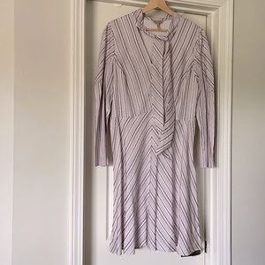 Rebecca Taylor Tie-Neck Stripe Dress